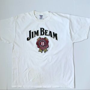 Vintage Jim Beam White Short Sleeve T-Shirt Size X-Large